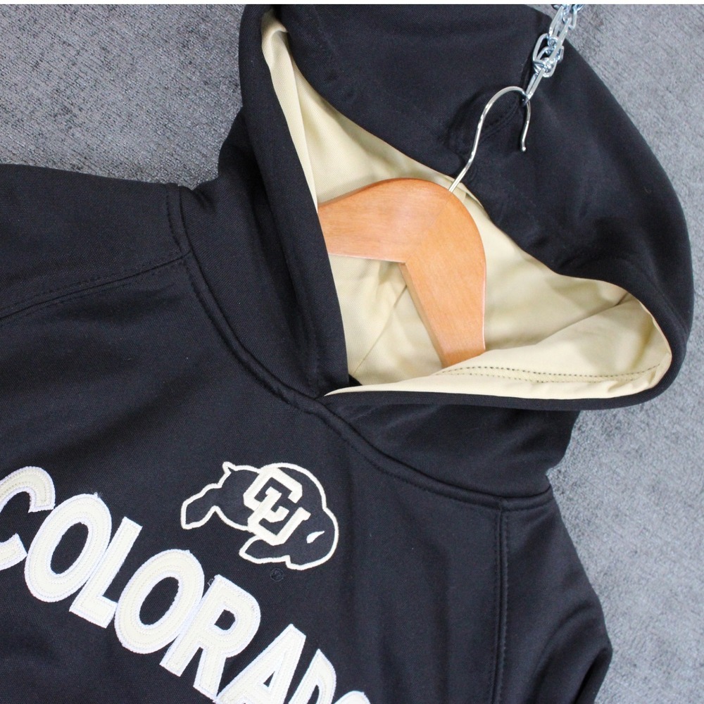 Colosseum Youth Colorado Buffaloes Hoodie Black Performance Sweatshirt Size L
